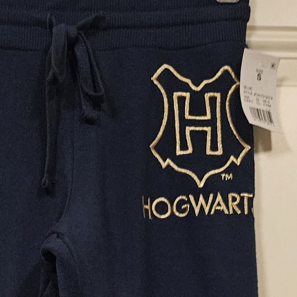 Harry Potter Junior Women's Sweat Pants Size S Navy Blue Hogwarts Drawstring - Picture 3 of 7